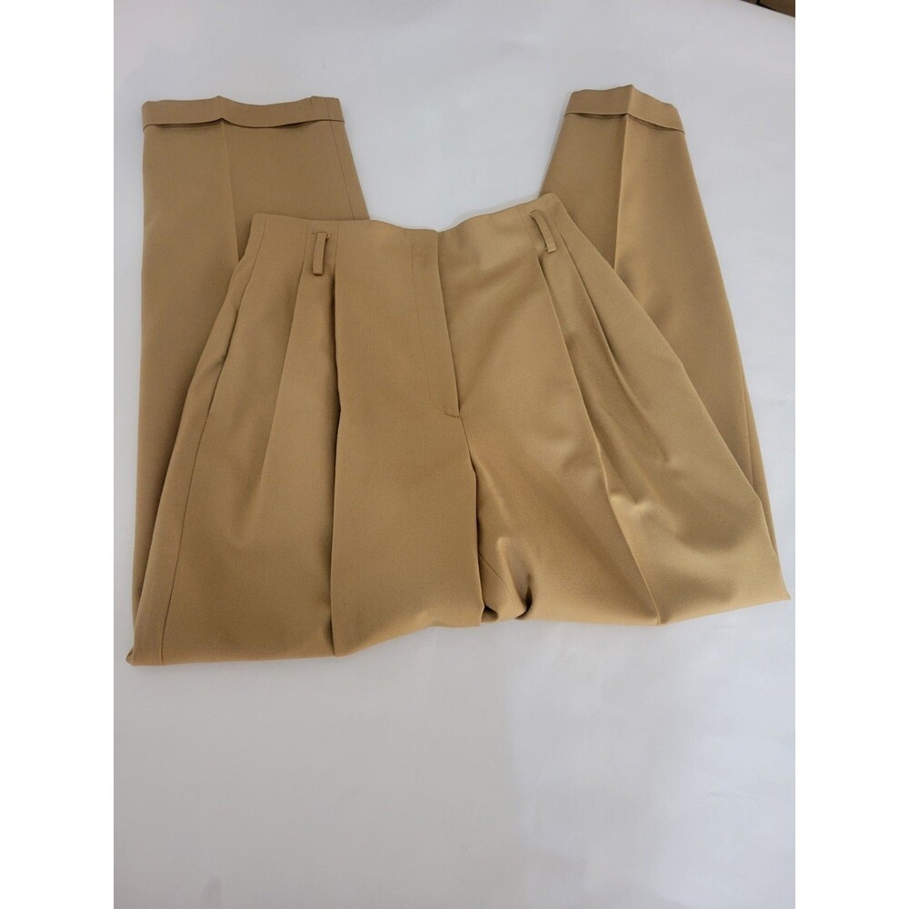 Vintage Lord & Taylor Wool Pants Women's Size 10 Pleated Front High Waist Camel - Picture 3 of 14